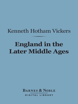 cover image of England in the Later Middle Ages (Barnes & Noble Digital Library)